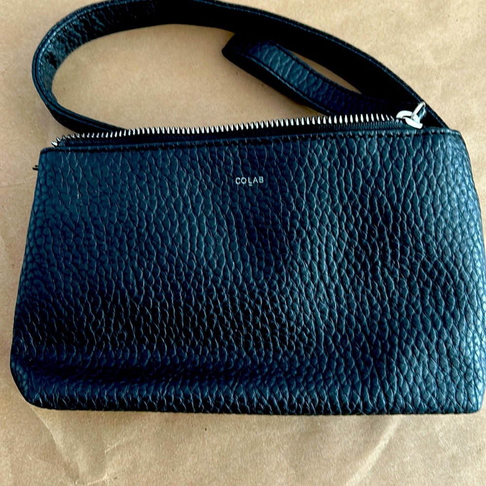Travel Ready Vegan leather black belt bag - Small